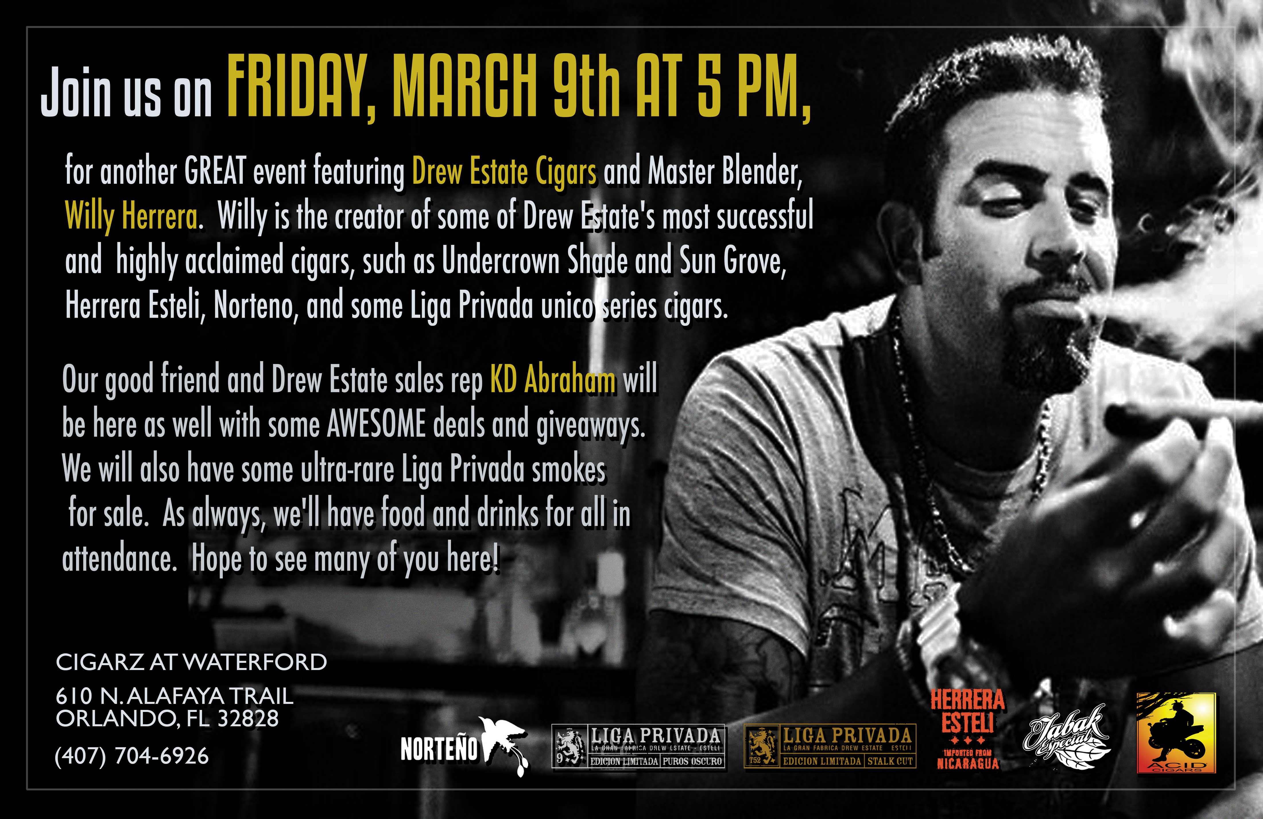 Cigarz at Waterford March 9th event